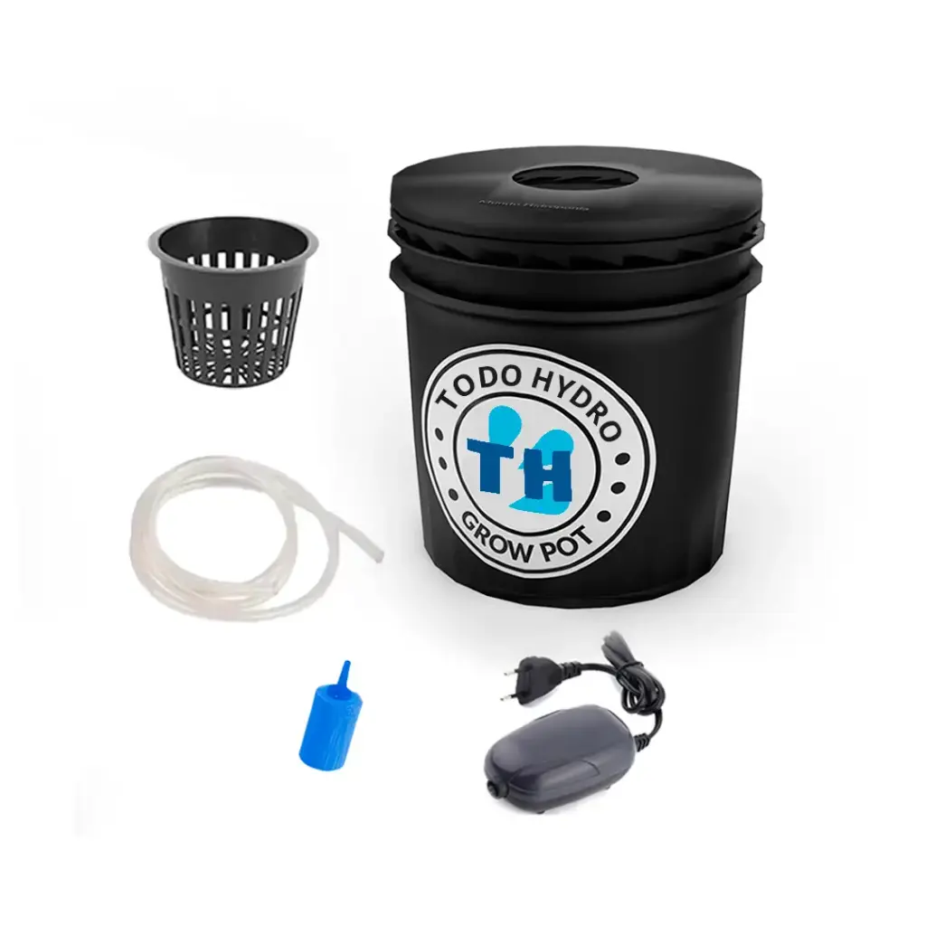 Grow Pot Economic DWC Hydro Bucket Kit com bomba de ar e acessórios (16L)