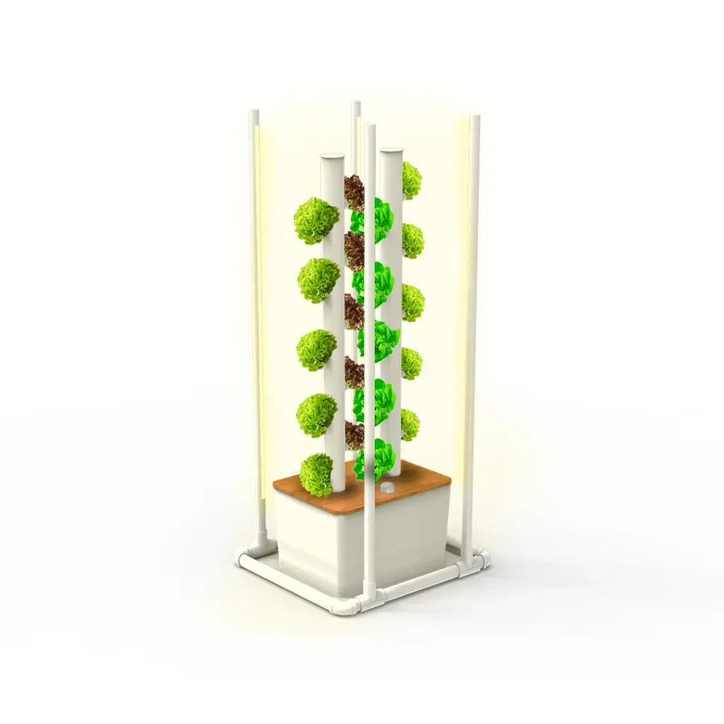 Kit hidropônico N18 Tower System para 20 plantas, jardim interno completo com nutrientes, sementes e acessórios (Não)
