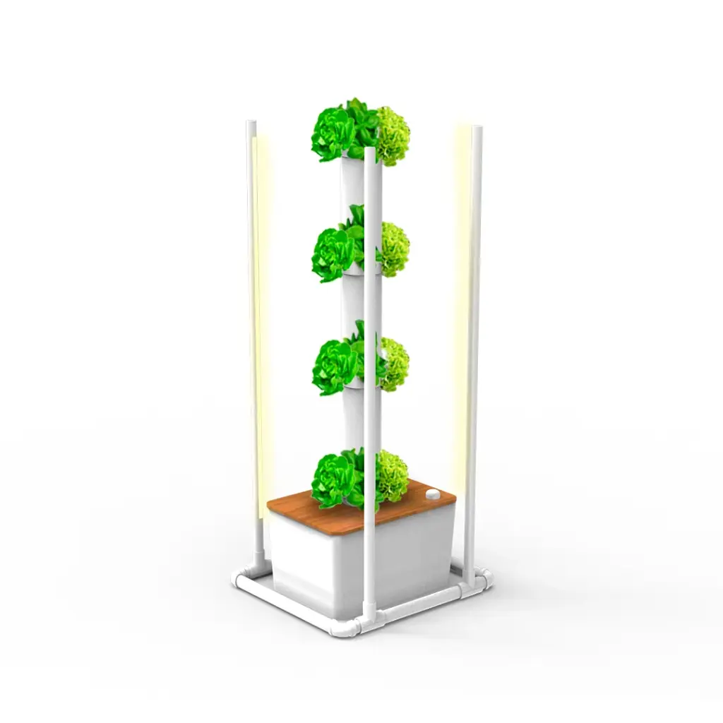 Kit hidropônico N6W Tower System para 20 plantas, jardim interno completo com nutrientes, sementes e acessórios (Não)
