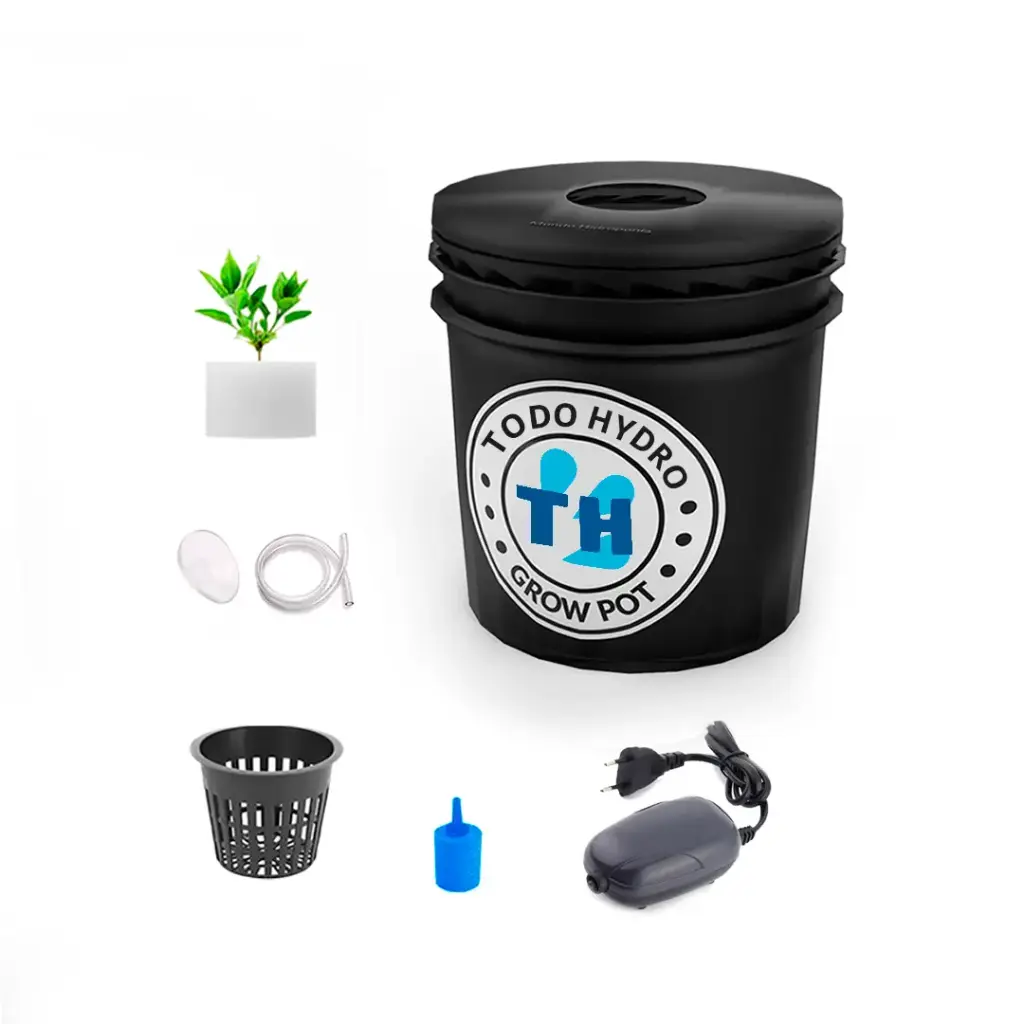Grow Pot Initial DWC Hydro Bucket Kit com bomba de ar e acessórios