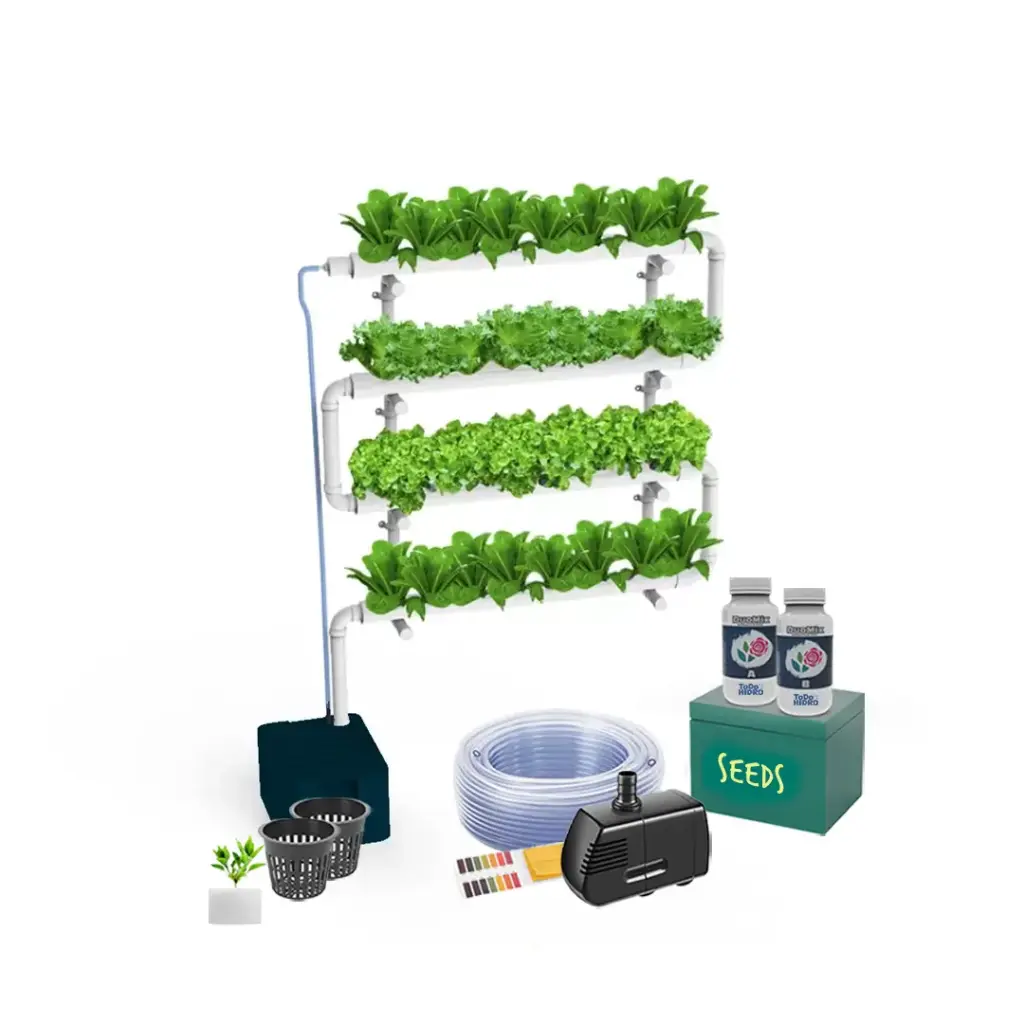 Kit hidropônico N5 NFT System para 32 plantas, jardim interno completo com nutrientes, sementes e acessórios